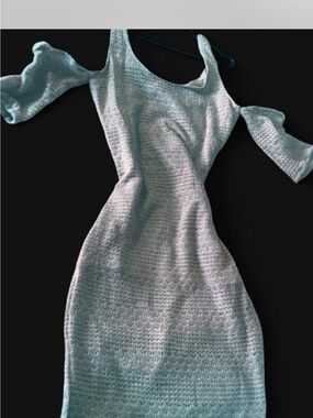 Knit Dress with Cold-Shoulder Sleeve